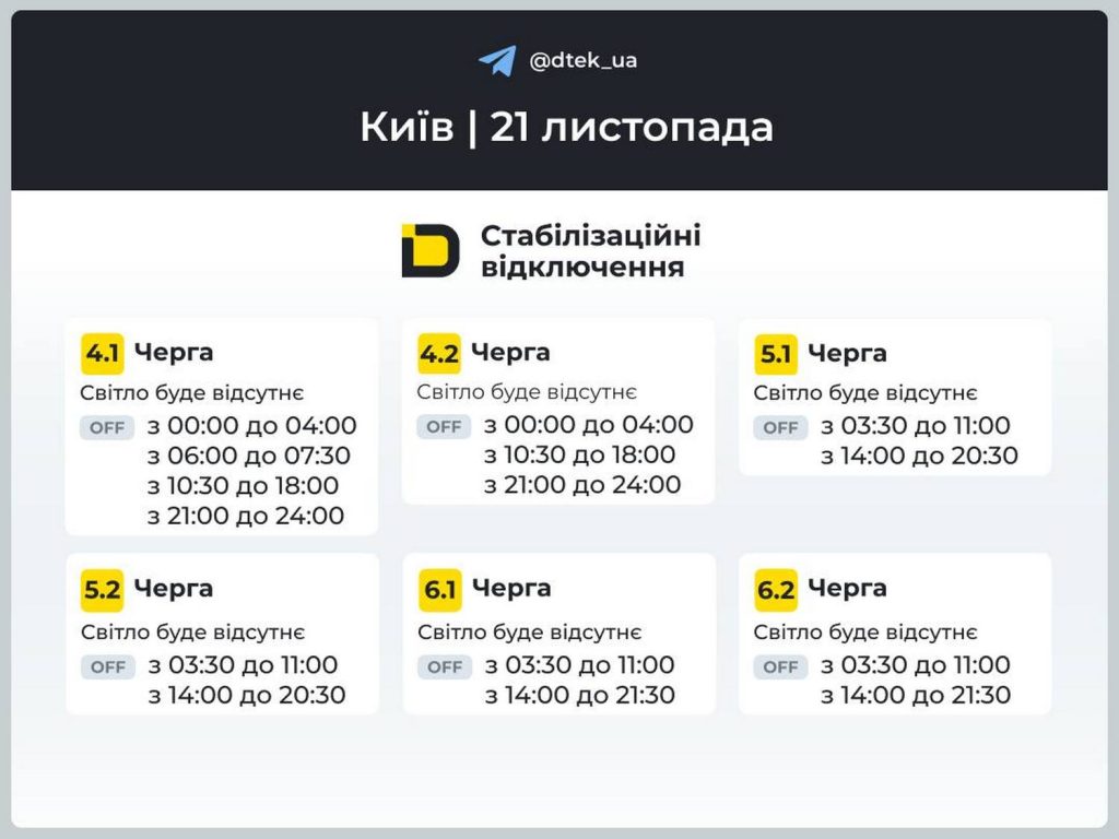 Відключення світла.