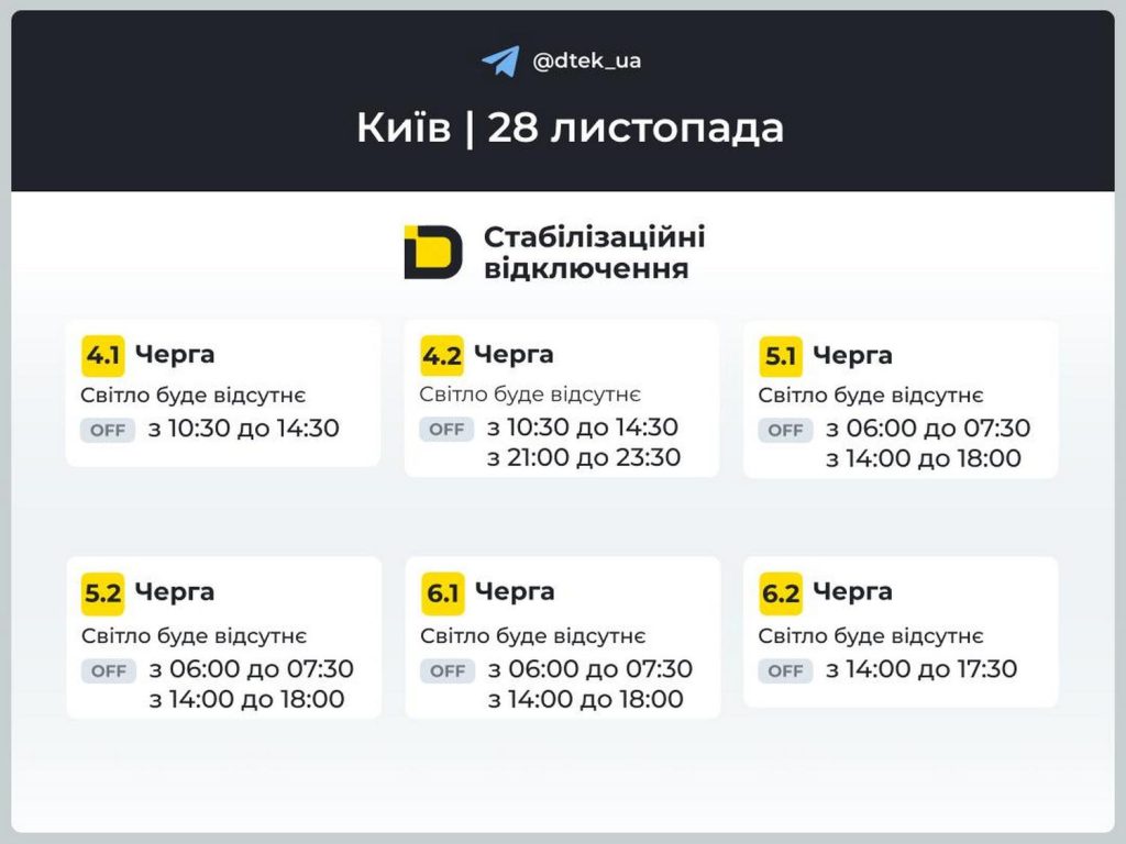 Відключення світла.