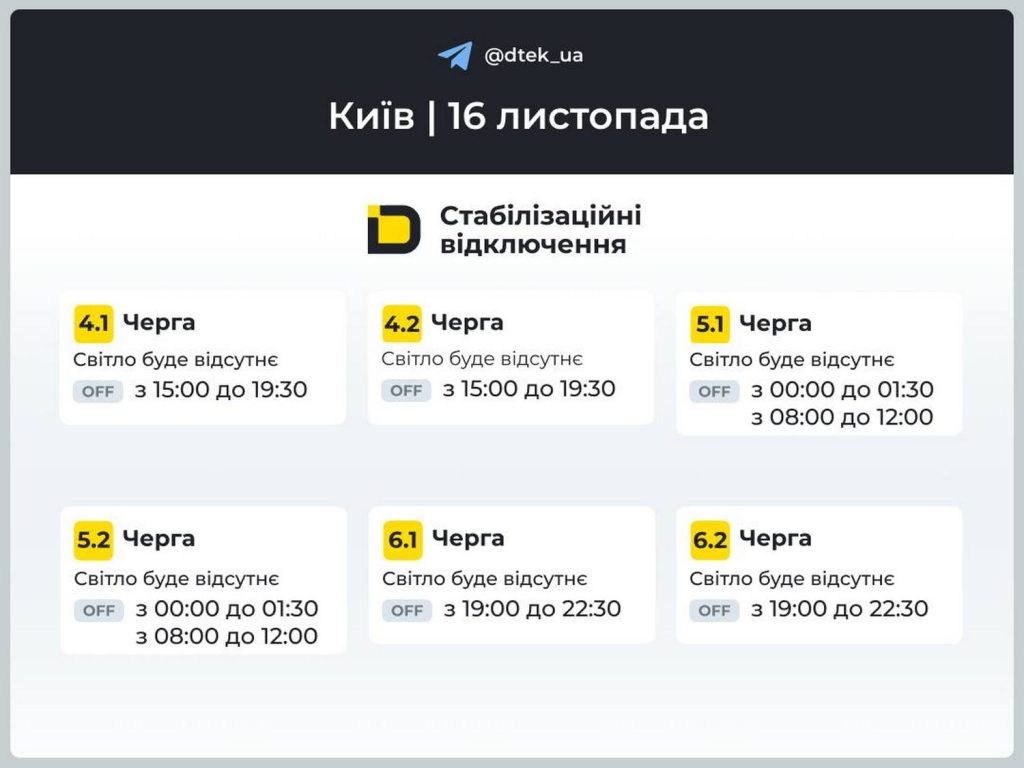 Відключення світла.