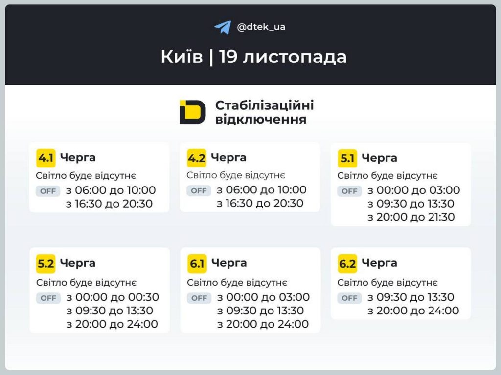 Відключення світла.