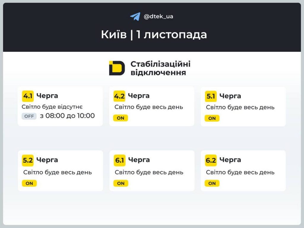 Відключення світла.