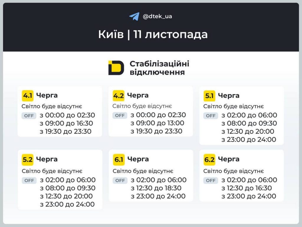 Відключення світла.