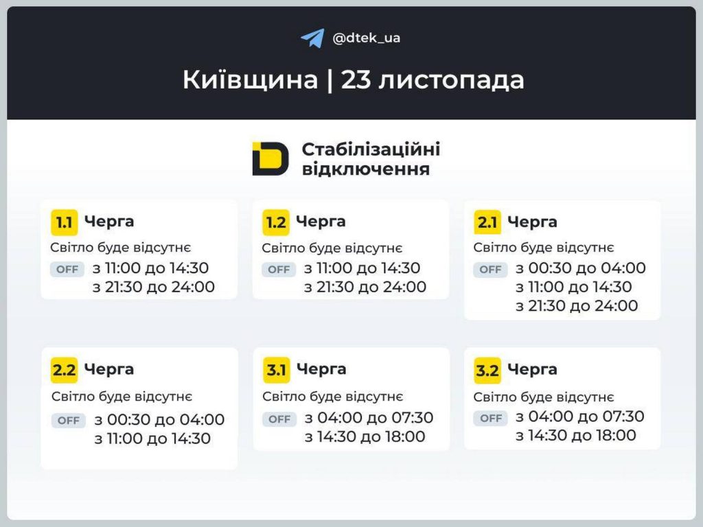 Відключення світла.