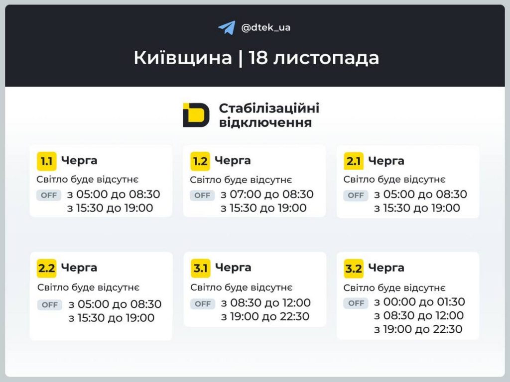 Відключення світла.