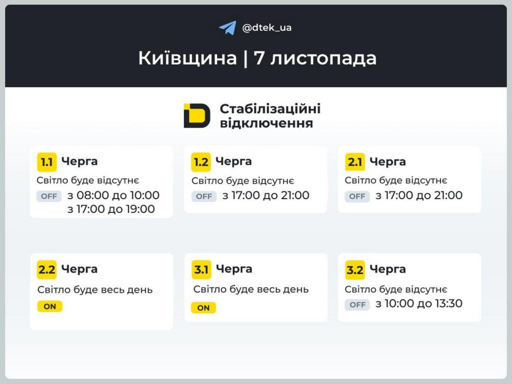 Відключення світла.