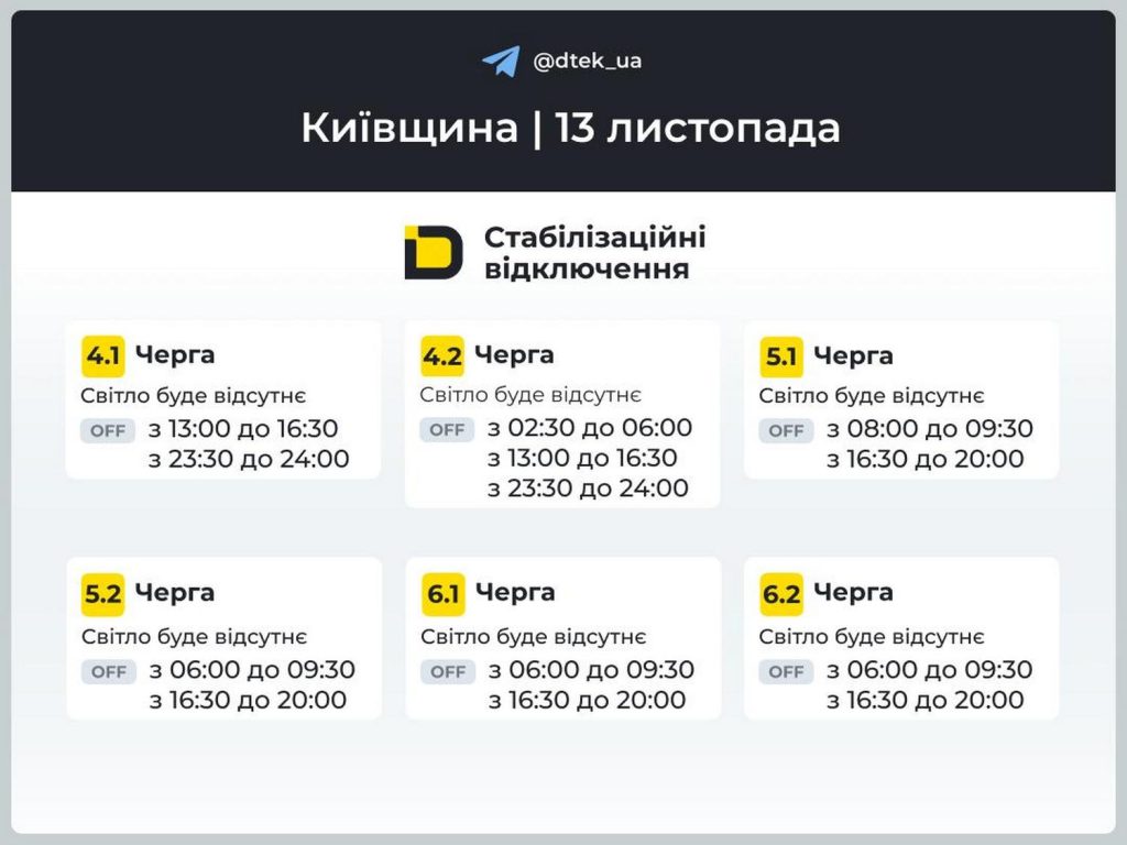 Відключення світла.