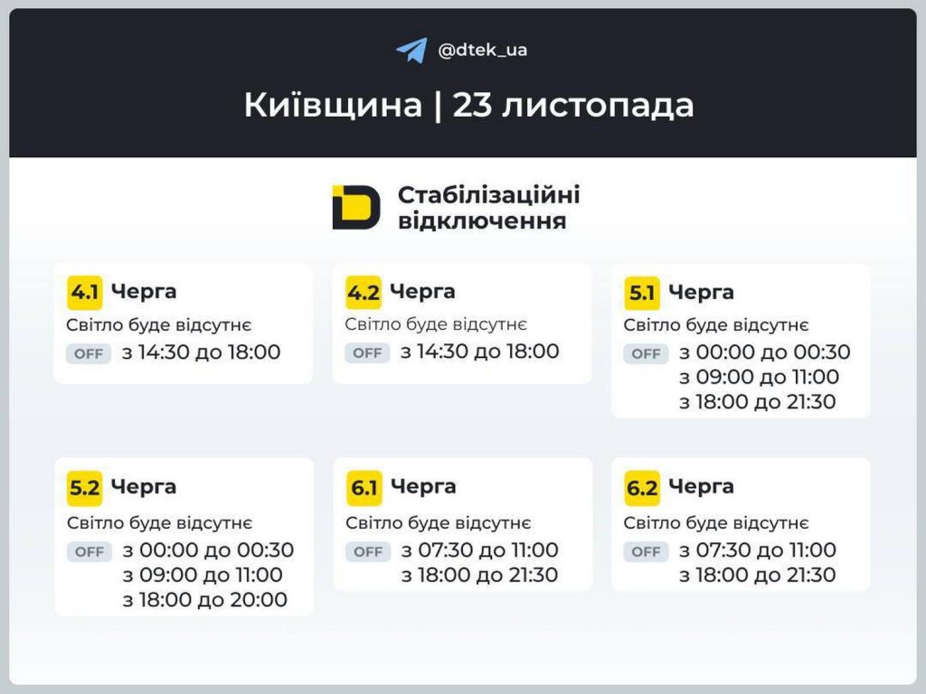 Відключення світла.