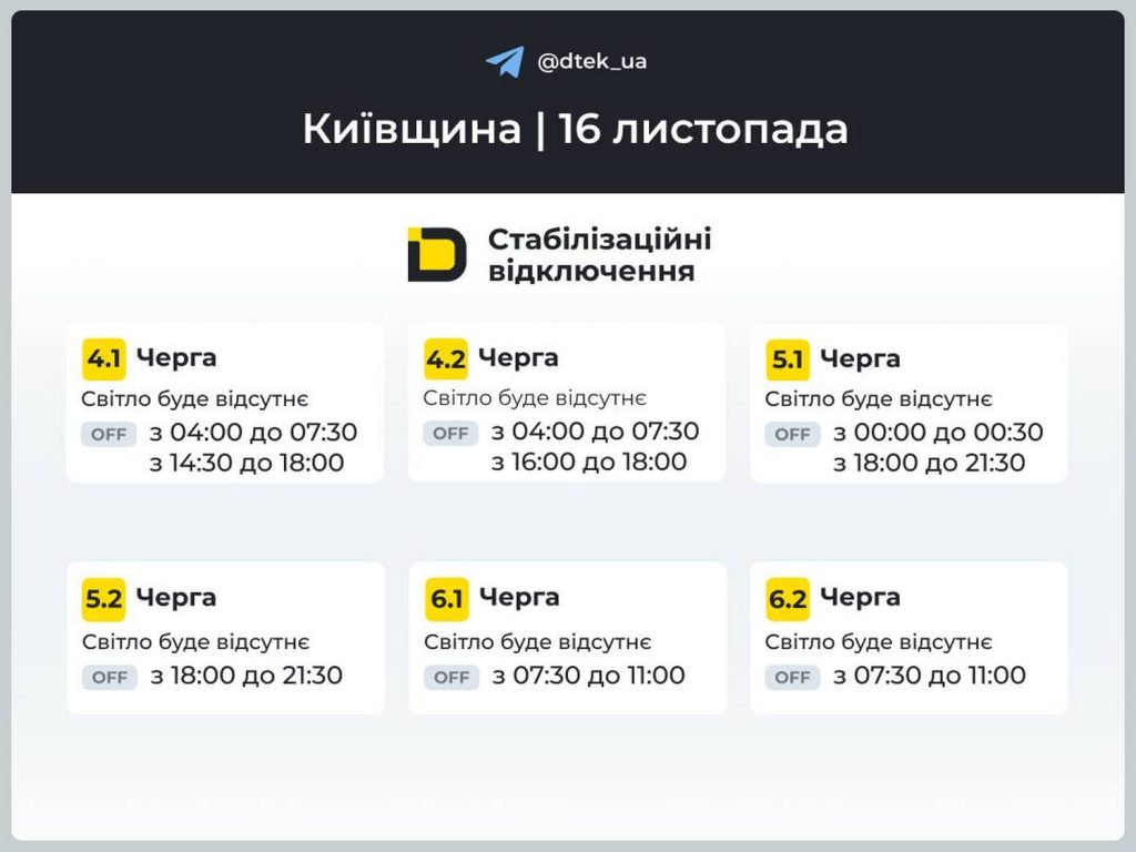 Відключення світла.