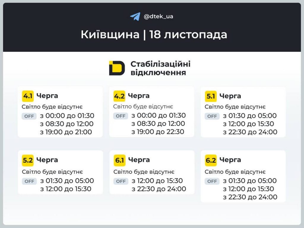 Відключення світла.