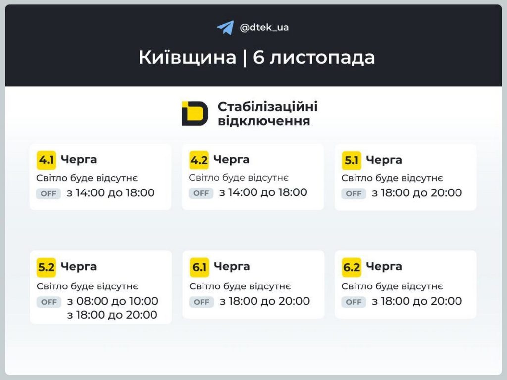 Відключення світла.