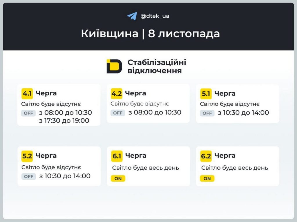 Відключення світла.