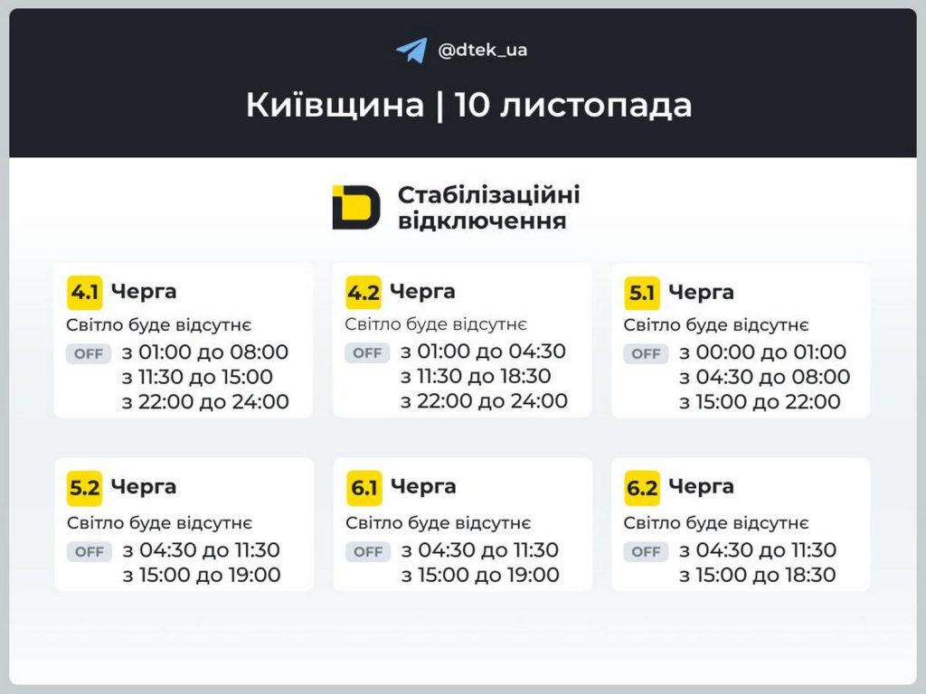 Відключення світла.