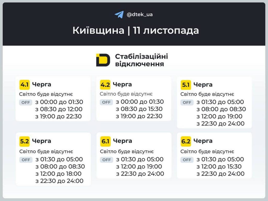 Відключення світла.