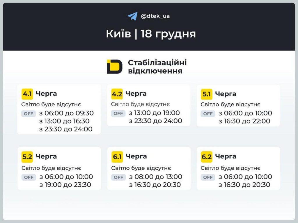 Відключення світла.