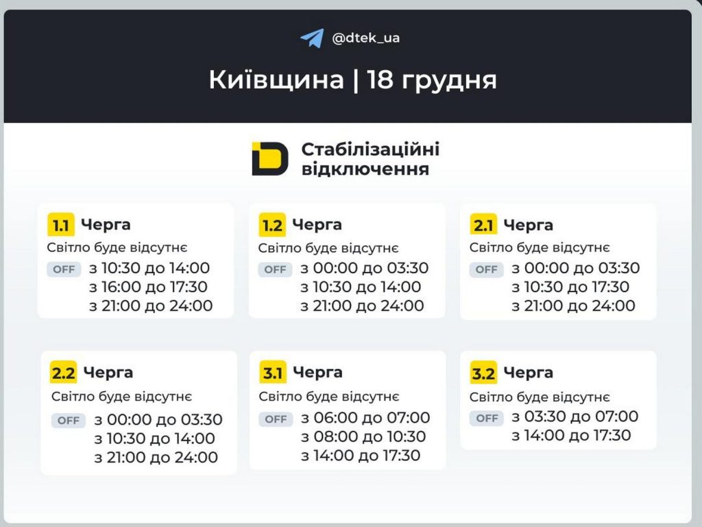Відключення світла.