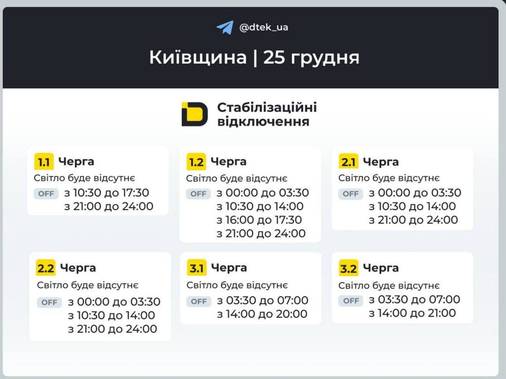 Відключення світла.