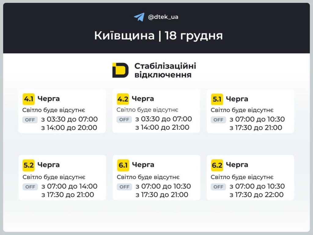 Відключення світла.