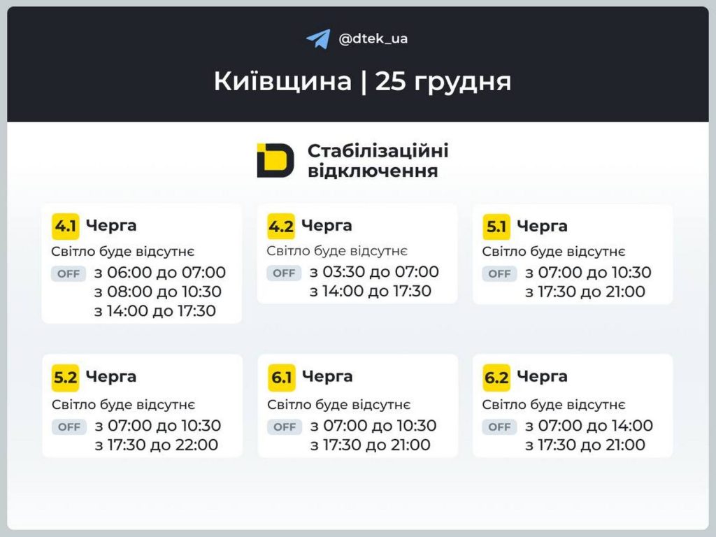 Відключення світла.