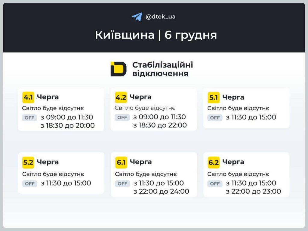 Відключення світла.