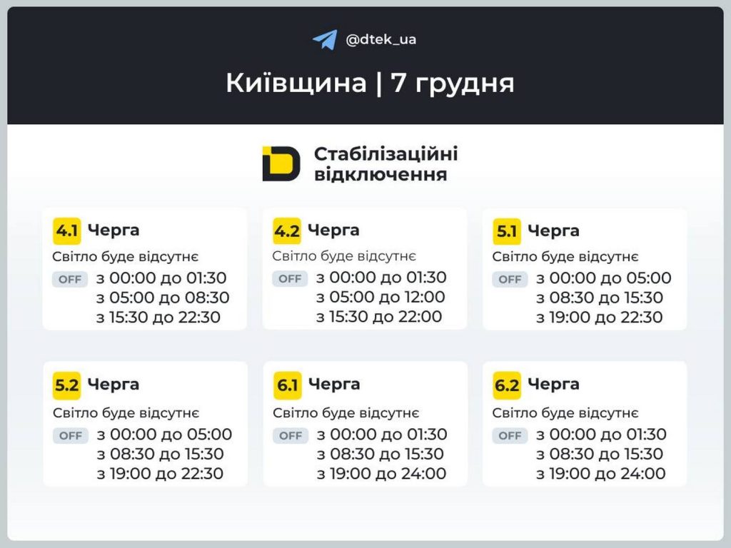 Відключення світла.