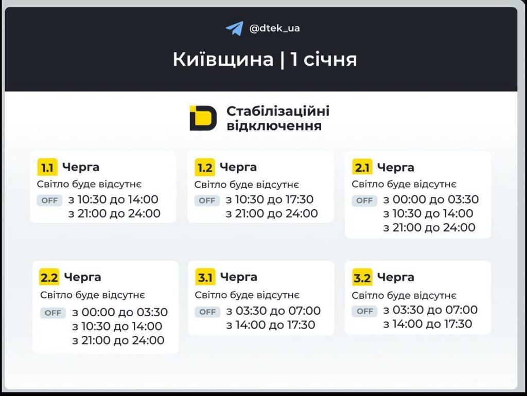 Відключення світла.