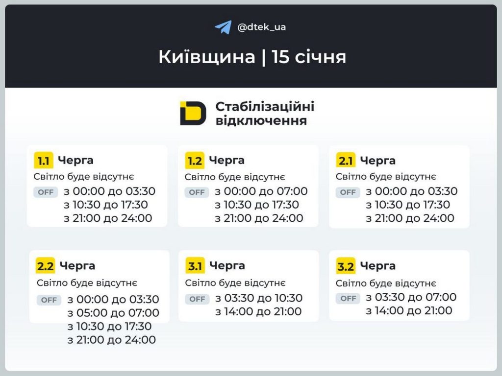 Відключення світла.