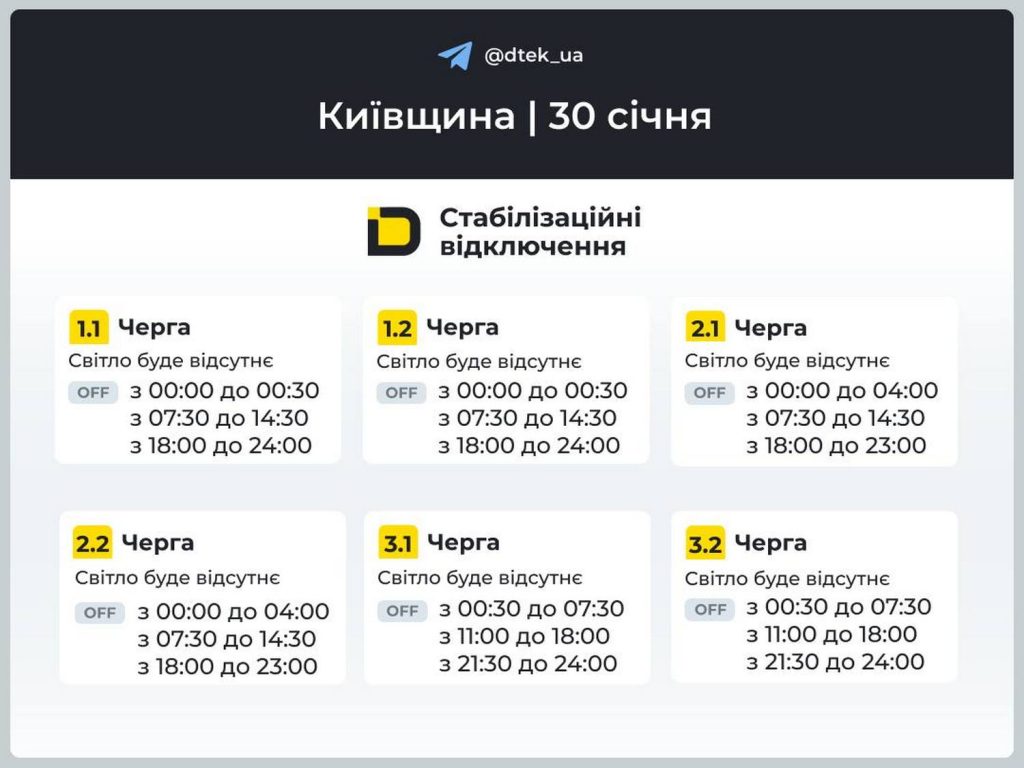 Відключення світла.