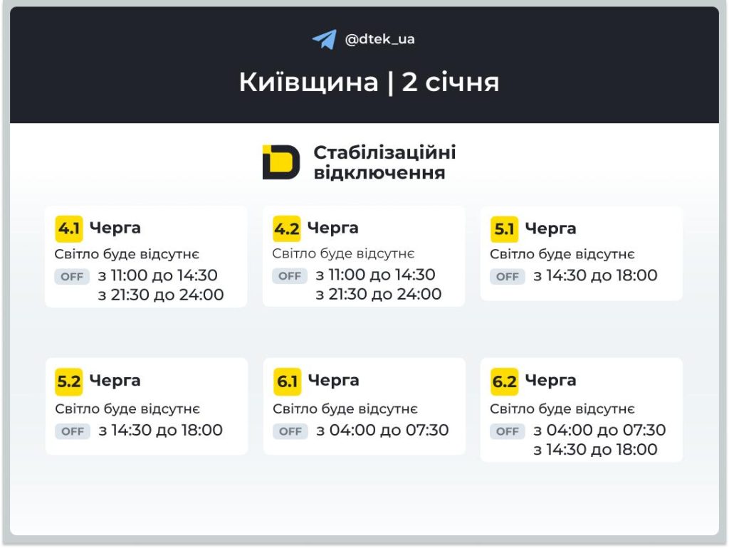 Відключення світла.