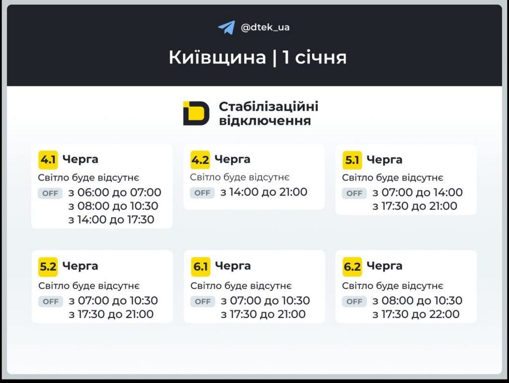 Відключення світла.