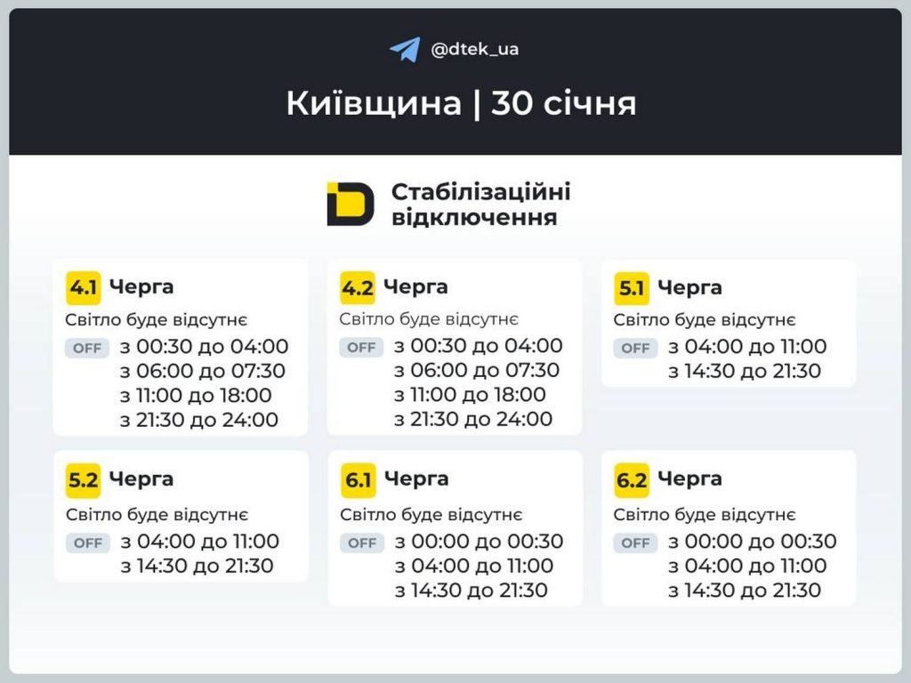 Відключення світла.