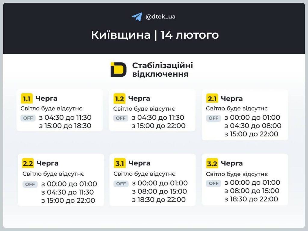 Відключення світла.