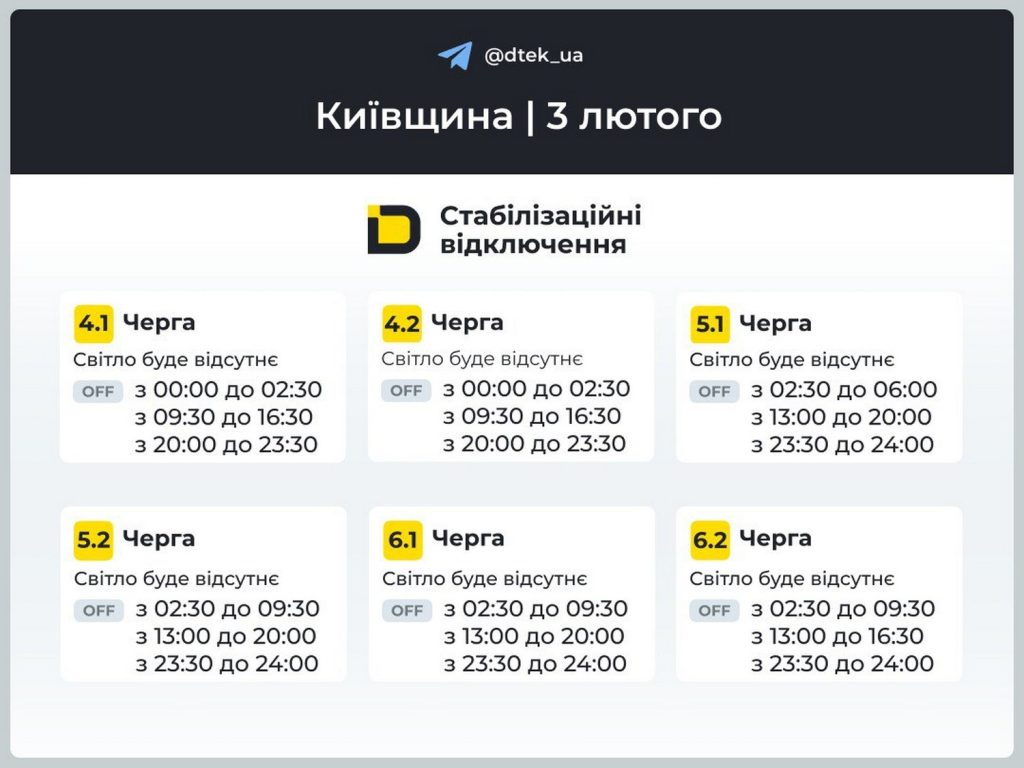Відключення світла.