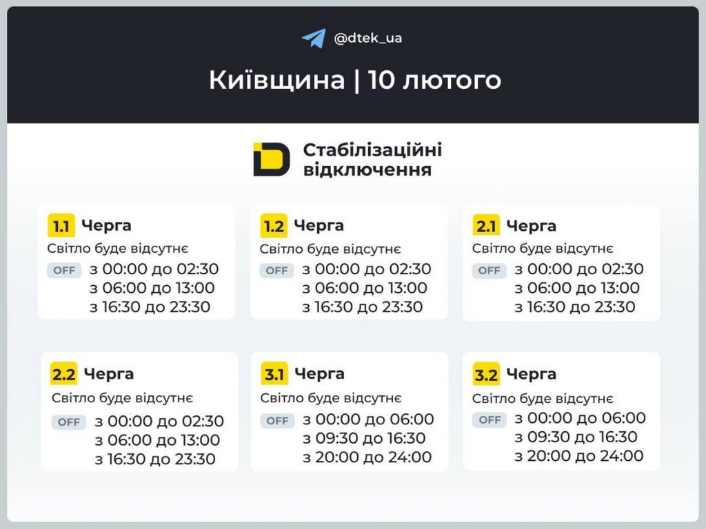 Відключення світла.