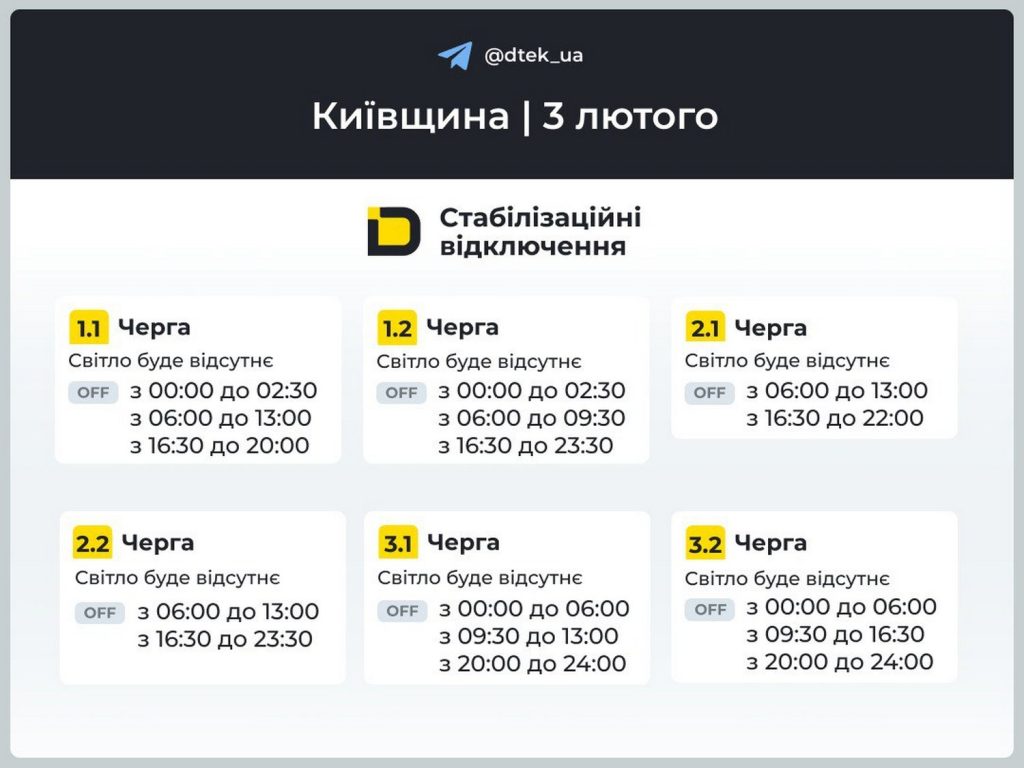 Відключення світла.