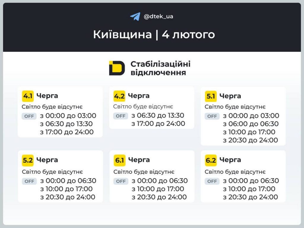 Відключення світла.
