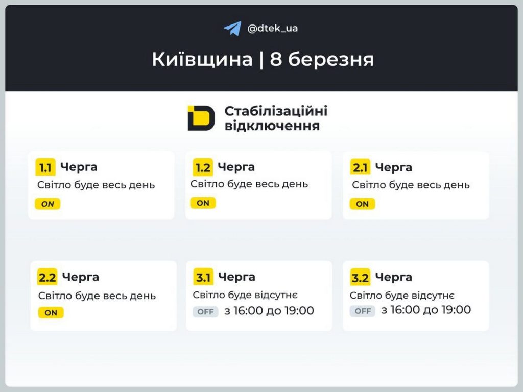 Відключення світла.