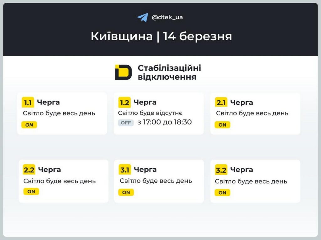 Відключення світла.