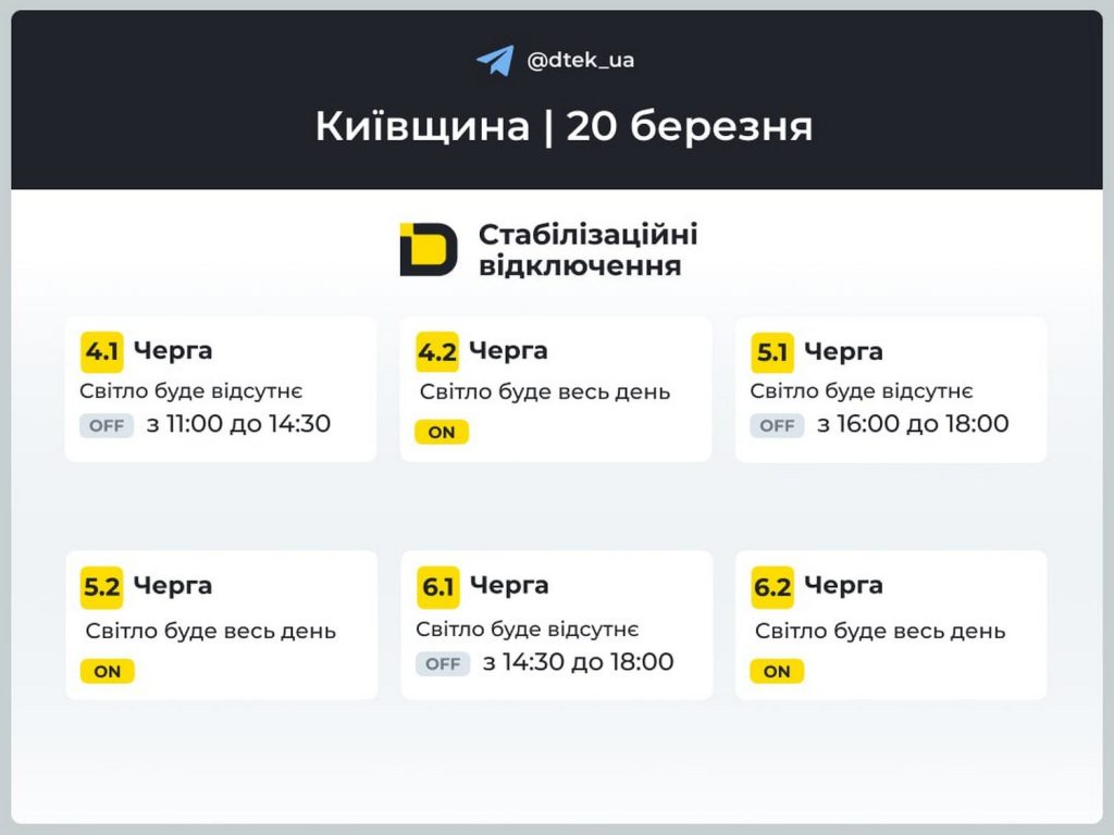 Відключення електроенергії.