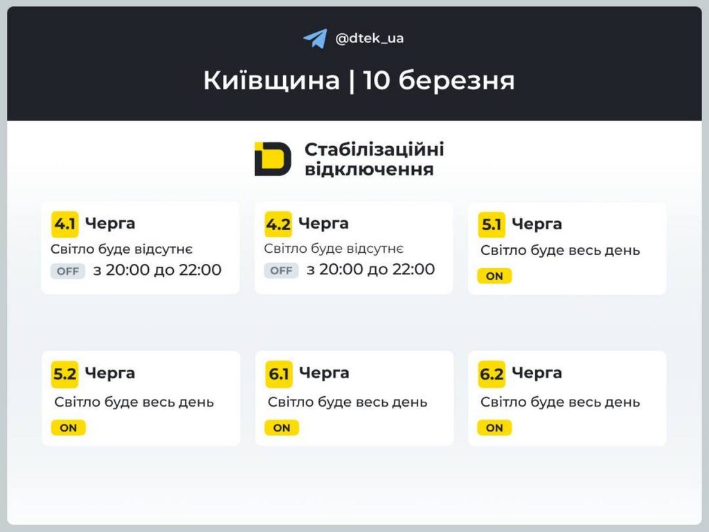 Відключення світла.