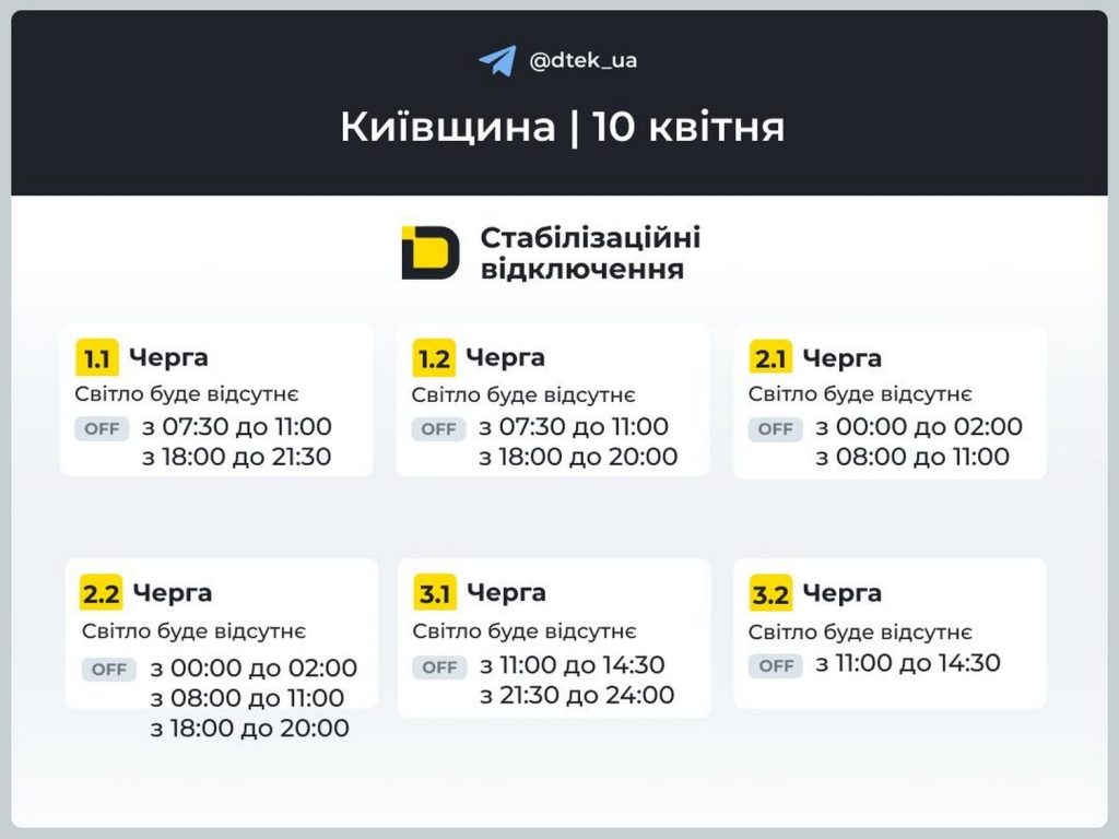 Відключення світла.