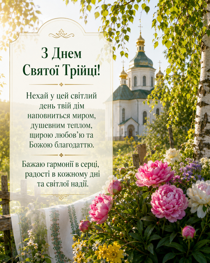 День Святої Трійці 2026 в Україні: теплі привітання своїми словами у прозі, віршах, листівках і SMS
