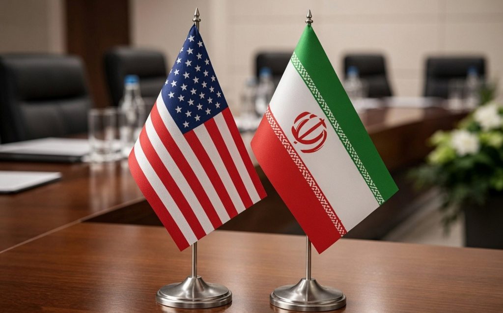 Прапори США та Ірану.