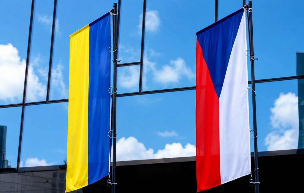 Прапори України та Чехії.